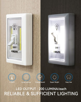 VIBELITE LED Night Light Switch battery compartment for quick battery changes.