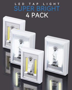 VIBELITE LED Night Light Switch with adhesive plate demonstrates easy horizontal or vertical mounting.