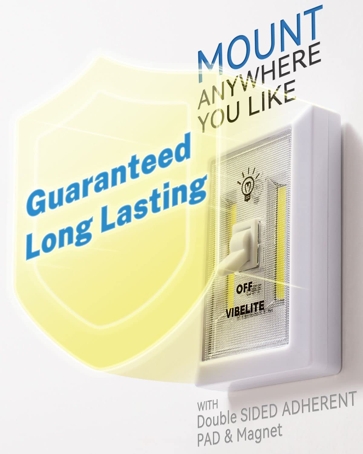 VIBELITE LED Night Light Switch in kitchen use highlights bright task lighting without wiring.