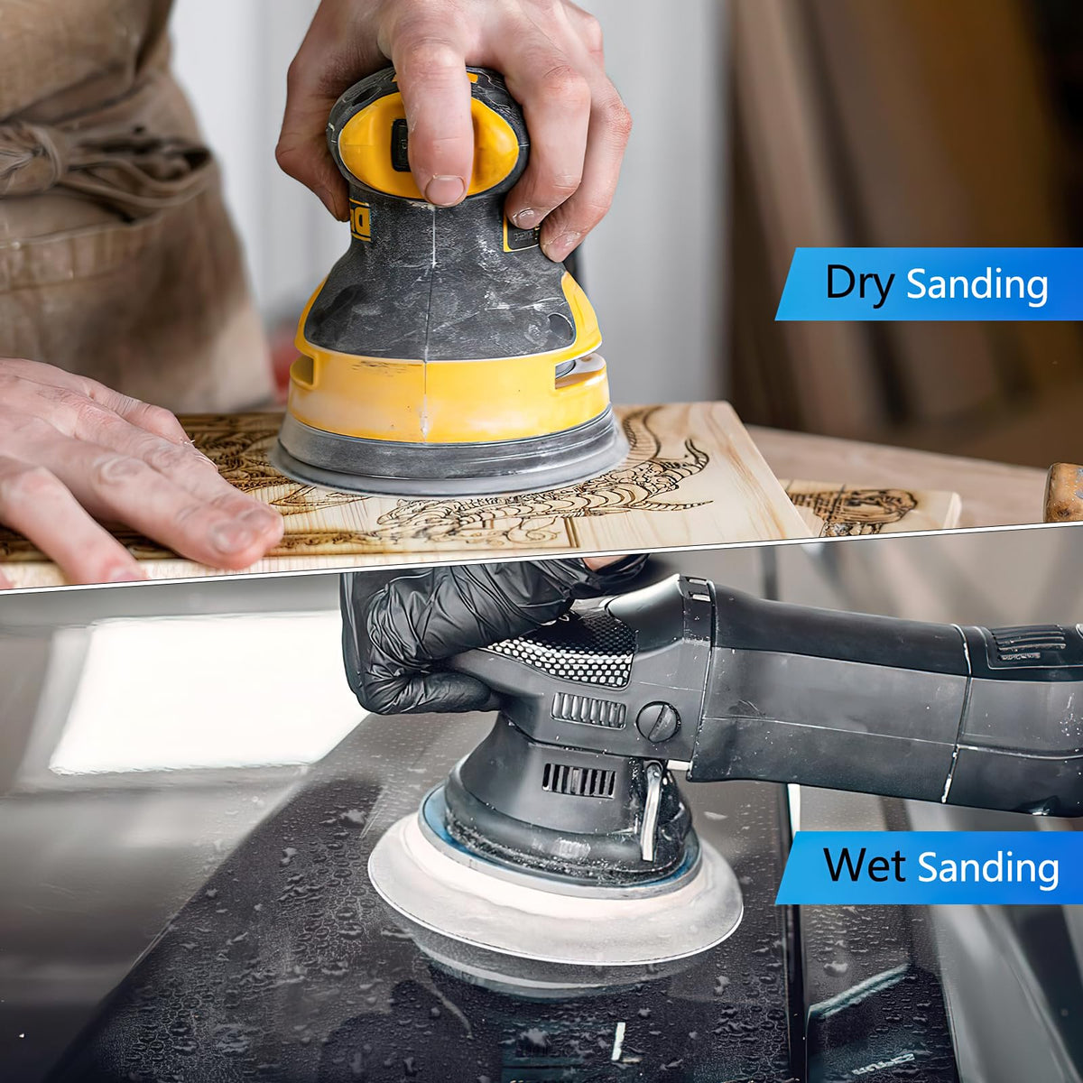 VIBRATITE discs designed for wood, metal, and plastic finishing tasks.