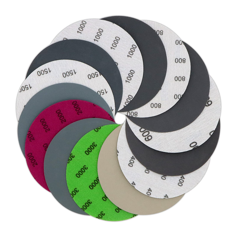 Vibratite 400 grit sanding disc for initial smoothing on wood and metal surfaces
