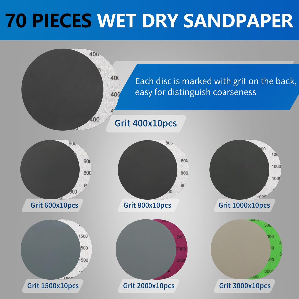 Vibratite 600 grit sanding disc for finer finish and dust-free wet sanding