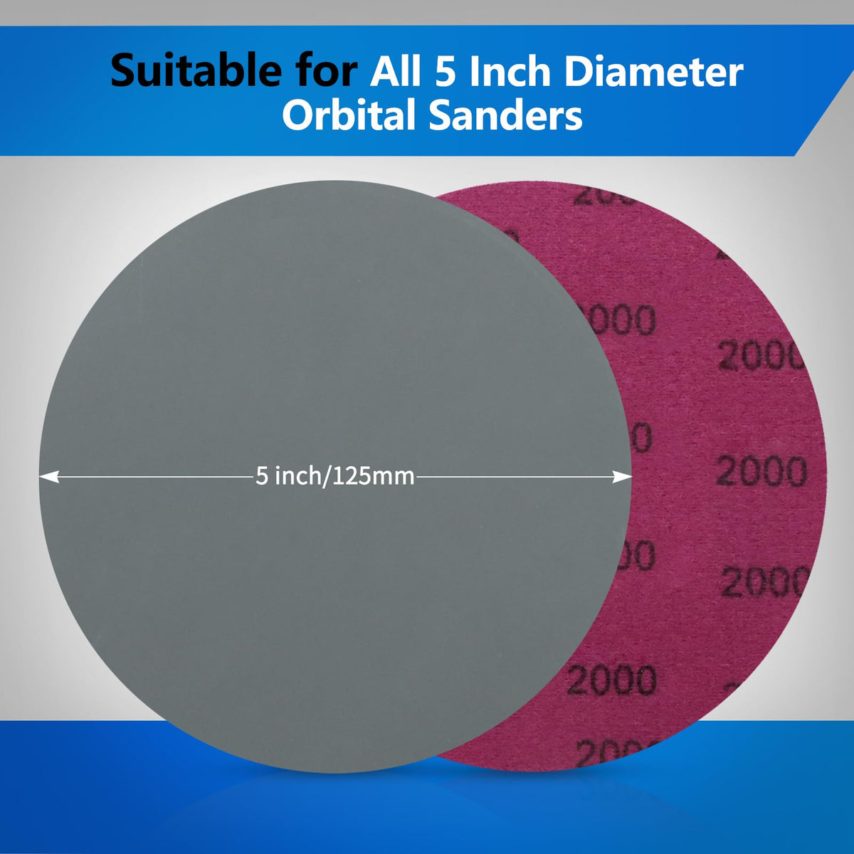 Vibratite 800 grit sanding disc for smooth finishes on wood furniture and automotive parts