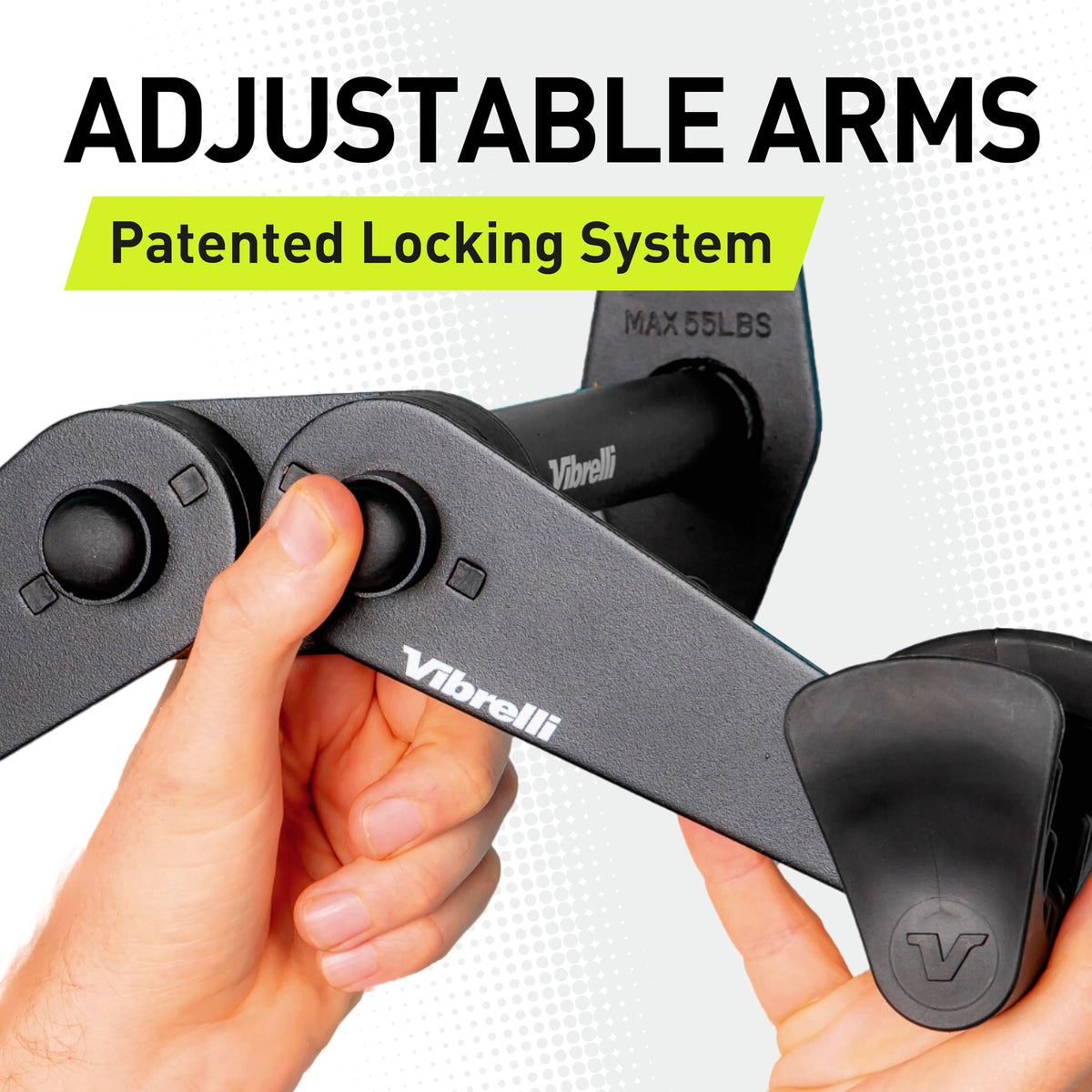 Wheel stabilizing strap keeps front wheel secure on Vibrelli bike hanger.