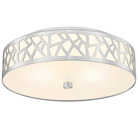 VICNIE 2-Light Flush Mount with brushed-nickel frame for modern hallway lighting