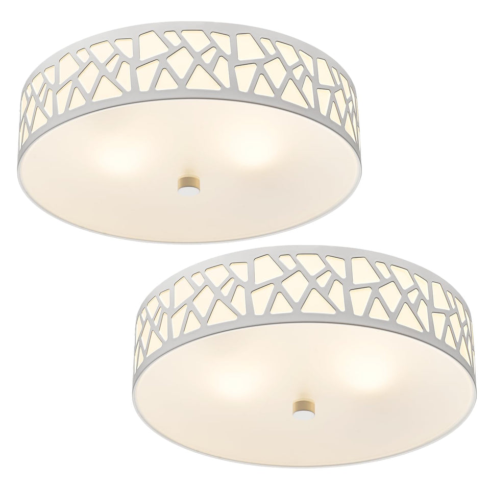 VICNIE 2-light flush mount in hallway for bright, even illumination