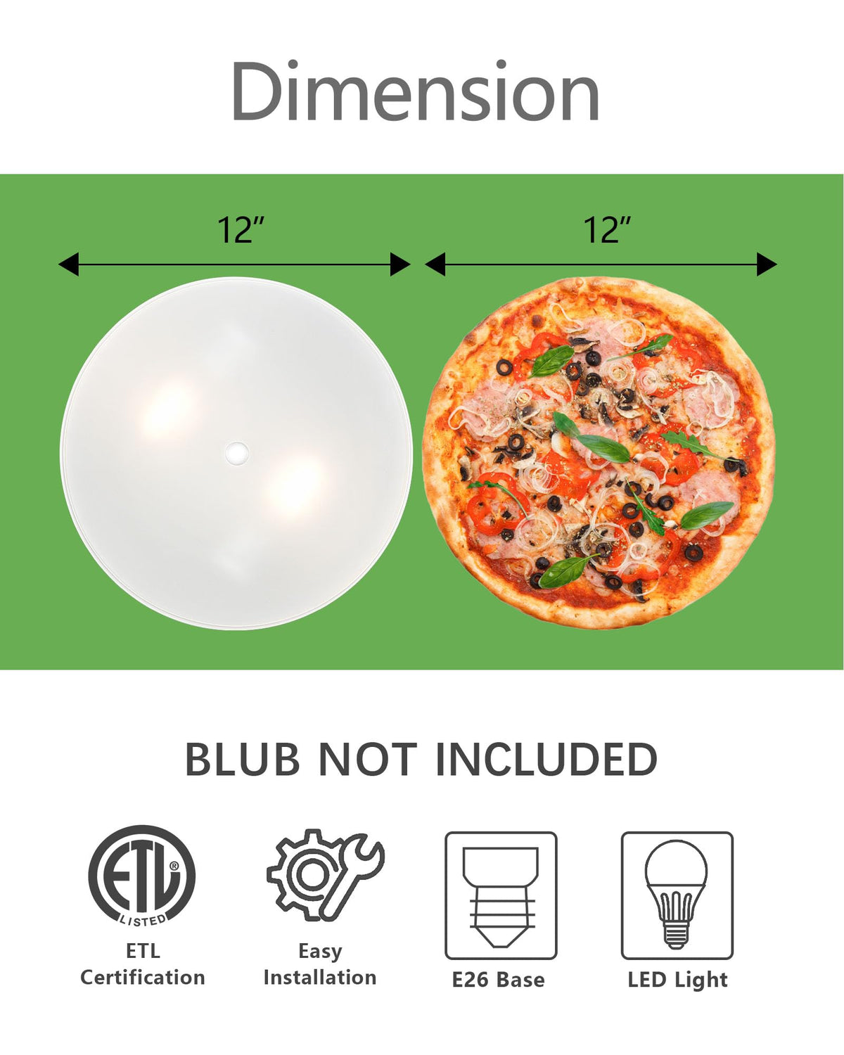 VICNIE 2-Light Flush Mount frosted glass shade diffuses soft light