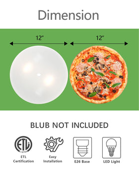VICNIE 2-Light Flush Mount frosted glass shade diffuses soft light