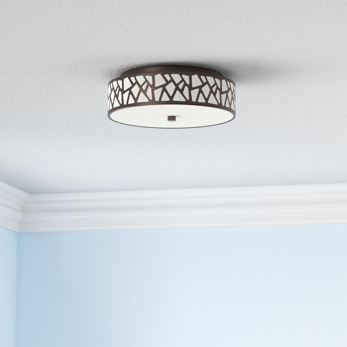 VICNIE 2-light oil-rubbed bronze finish enhances warm hallway ambiance