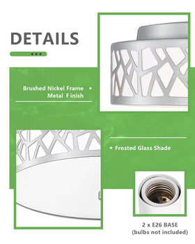 VICNIE ceiling light in kitchen-hallway setting with brushed-nickel finish