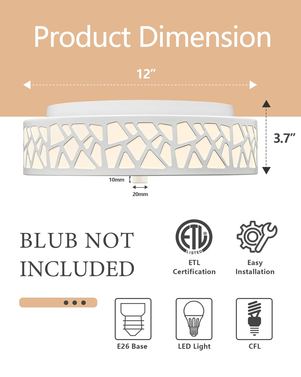 VICNIE two-pack ceiling lights offer easy installation