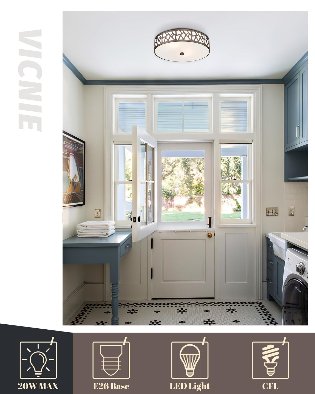 VICNIE versatile flush mount for multiple rooms and styles