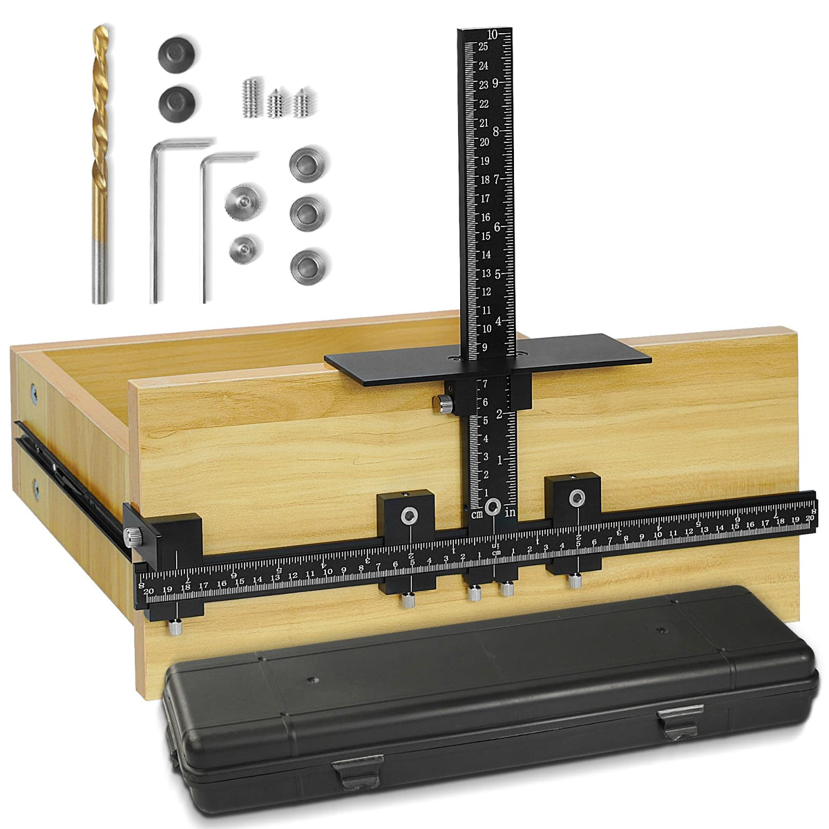 Vicrays cabinet handle jig aluminum body shows precision alignment for fast, accurate installations.