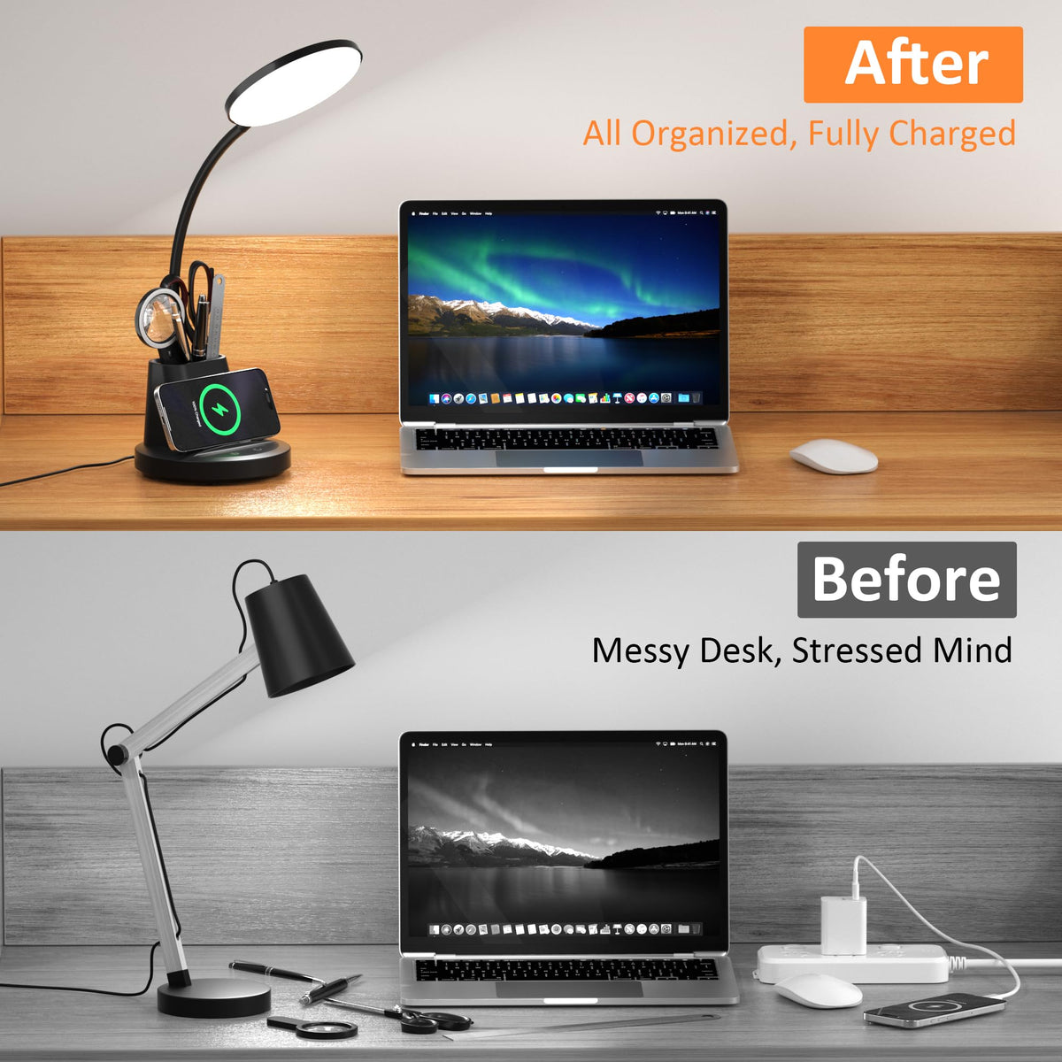 Vicsoon lamp demonstrates 360-degree flexible tube for easy positioning