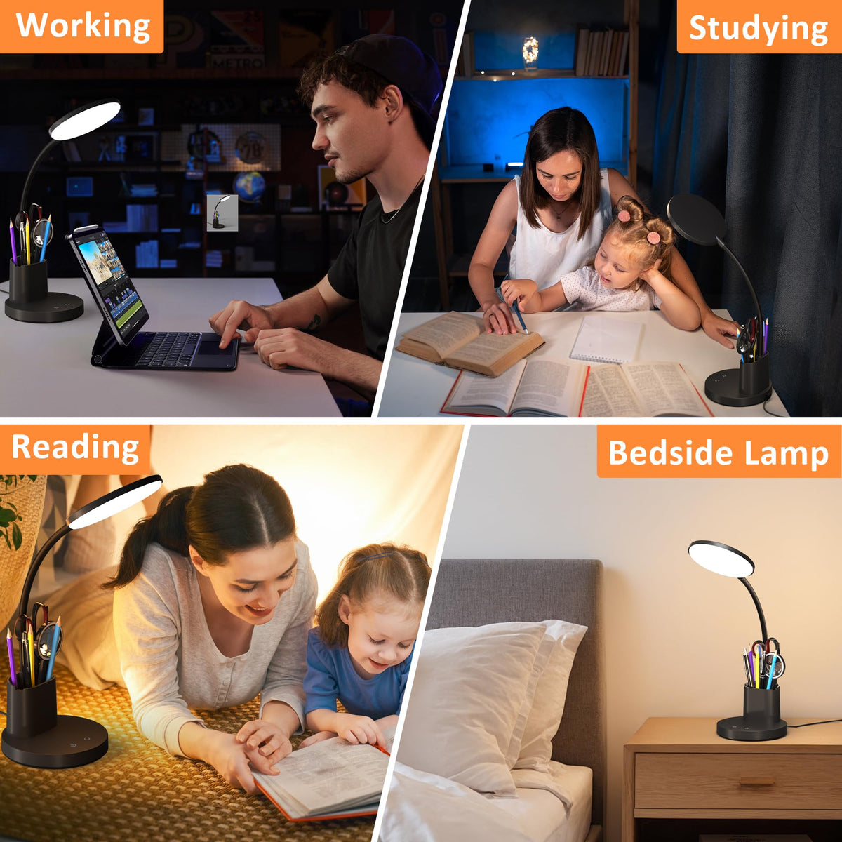 Vicsoon desk lamp eye-friendly 60 LEDs reduce glare