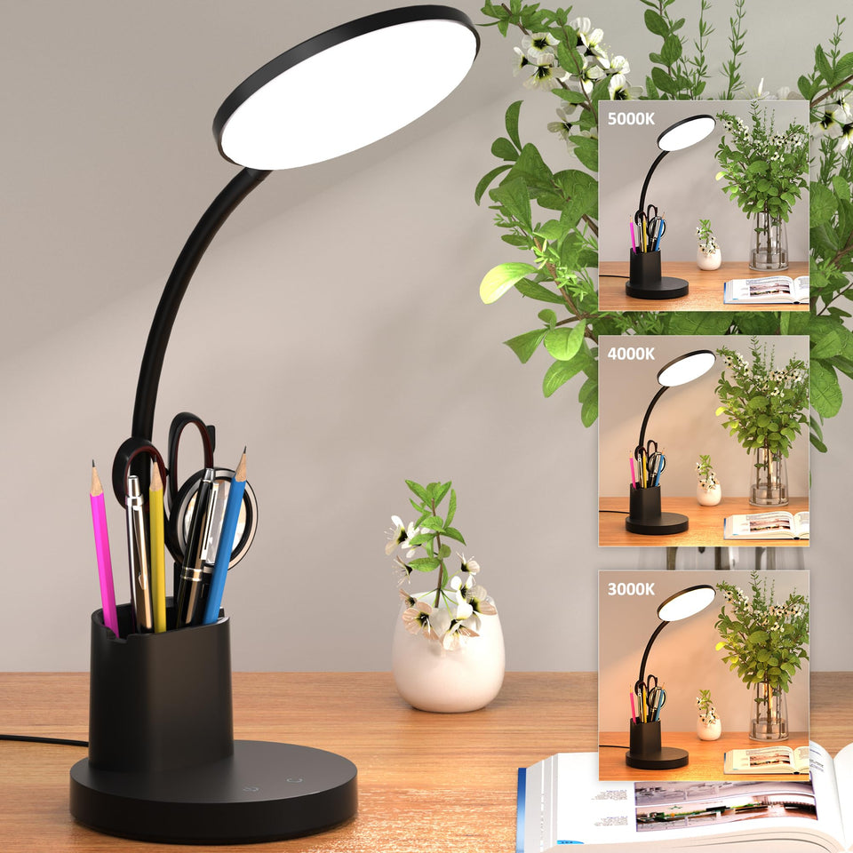 Vicsoon desk lamp with pen holder keeps study area organized