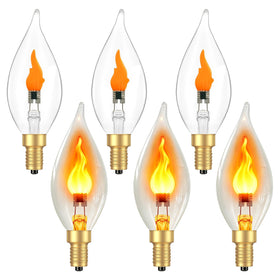 Vicstone flame light bulb with E12 base showing a vivid flame effect for cozy ambience