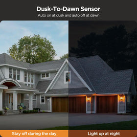 Vicstone outdoor flame light on porch at night for cozy exterior decor.