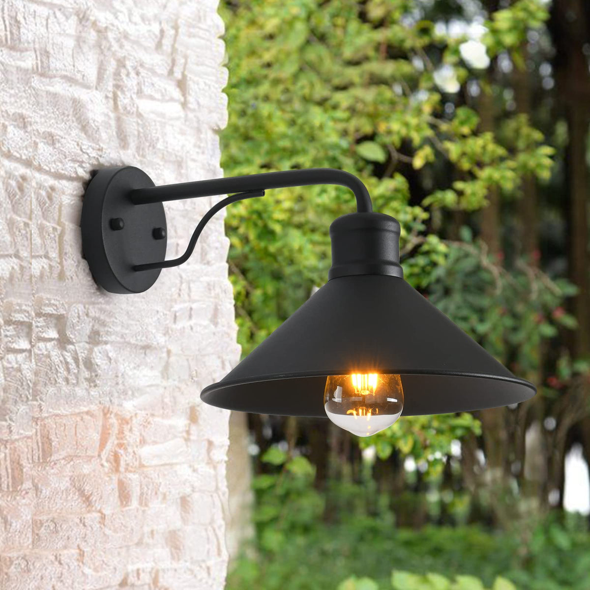 VICTOGATE wall sconce exterior matte black design enhances porch ambience