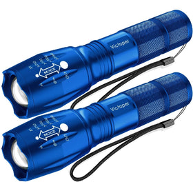 Victoper LED flashlight blue pack provides reliable outdoor illumination.