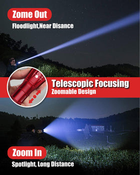 Victoper red flashlight showing five modes for versatile use