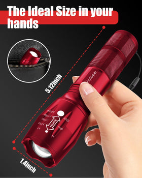 Victoper red LED flashlight ideal for night hiking and pathfinding