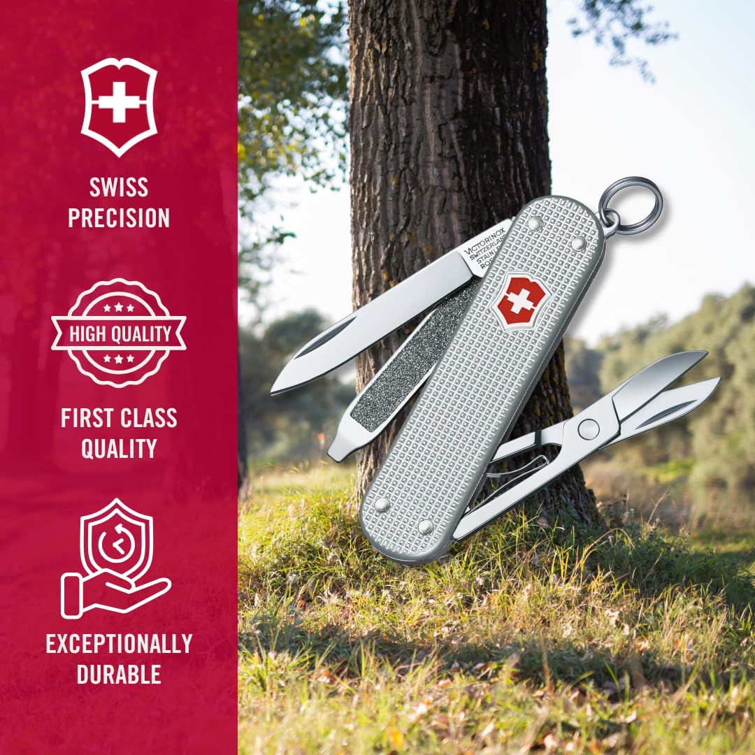 Victorinox Classic SD Alox scales highlight a durable, comfortable grip.