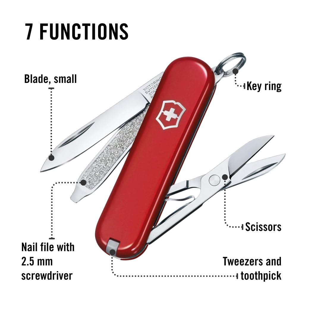 Victorinox Classic SD red nail file for on-the-go grooming