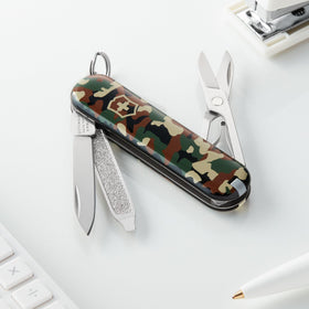 Victorinox Classic SD pocket knife displaying multiple tools for on-the-go fixes