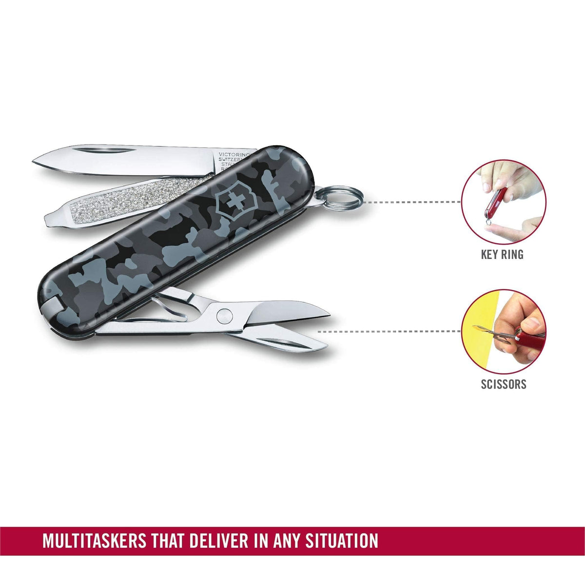 Victorinox Classic SD toothpick for light cleaning on the move.