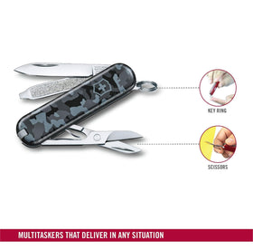 Victorinox Classic SD toothpick for light cleaning on the move.