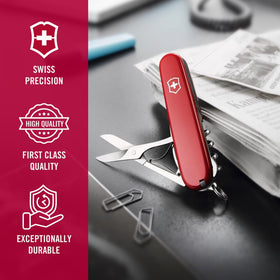 Victorinox Compact knife with key ring and ballpoint pen for everyday convenience.