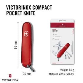 Victorinox Compact knife with screwdriver and wire stripper for on-site adjustments.