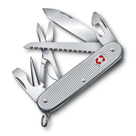 Victorinox Farmer X Alox large blade in use for everyday cutting tasks.