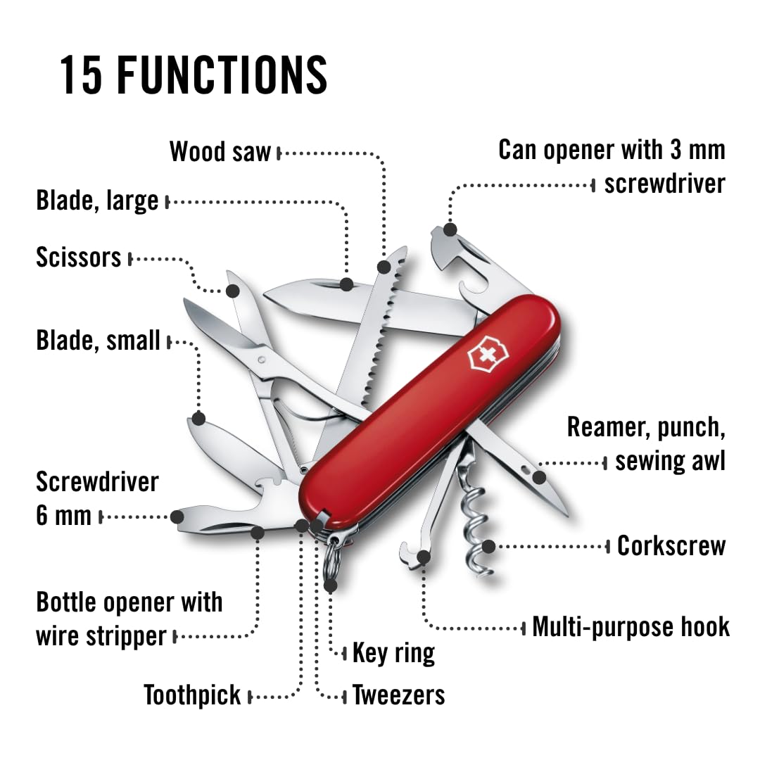 Victorinox Huntsman can opener in action during kitchen prep