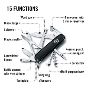 Victorinox Huntsman corkscrew highlights versatile opener use for beverages and repairs