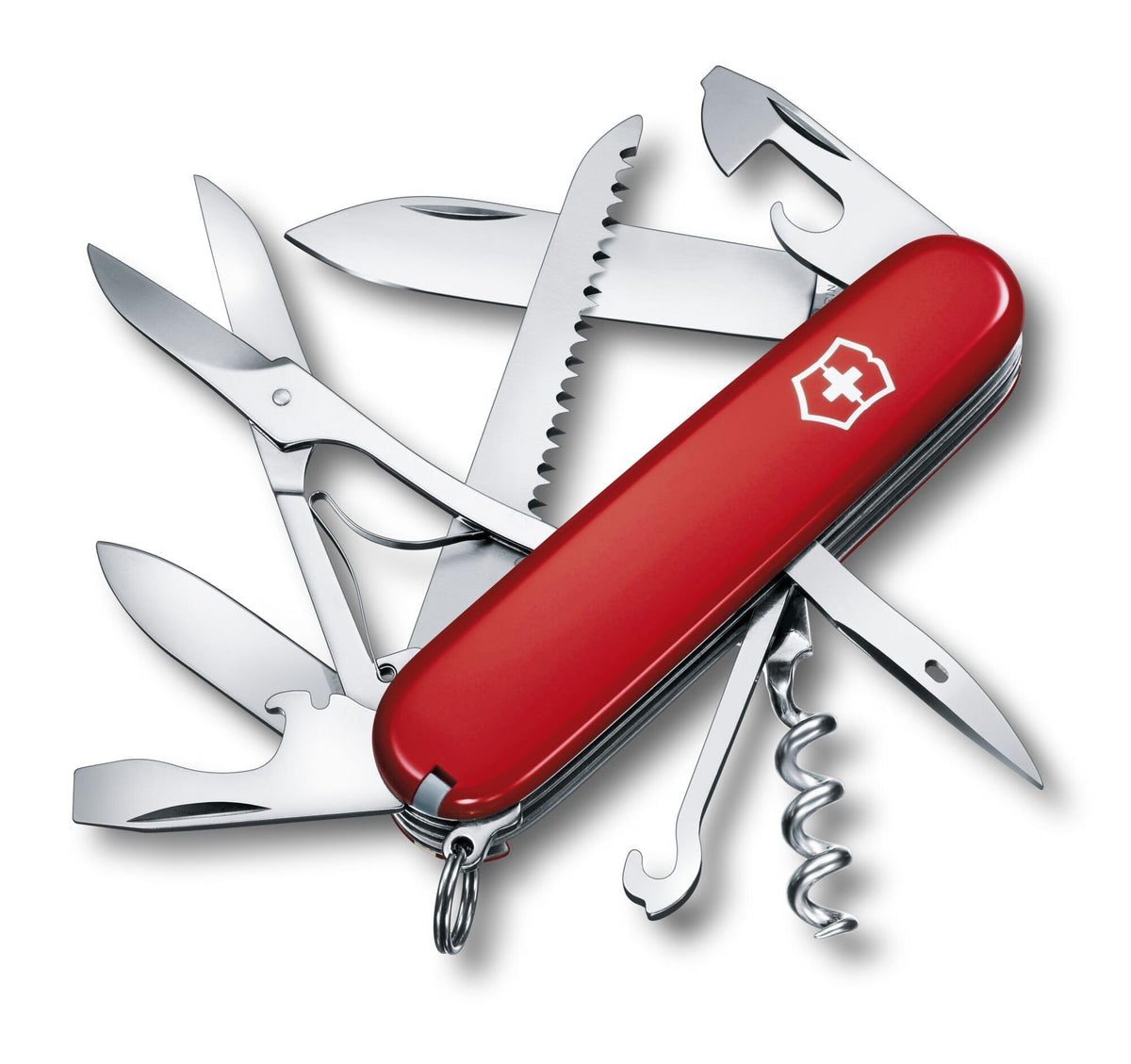 Victorinox Huntsman wood saw in use for outdoor tasks