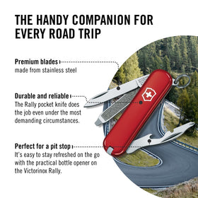 Victorinox Rally nail file and tweezers for precise grooming on the move.