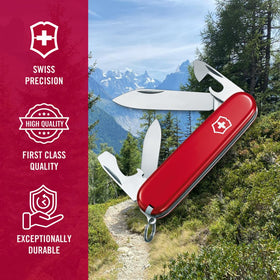 Victorinox Recruit pocket carry with slim profile for daily use.