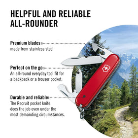 Victorinox Recruit small blade detail for precise cutting.
