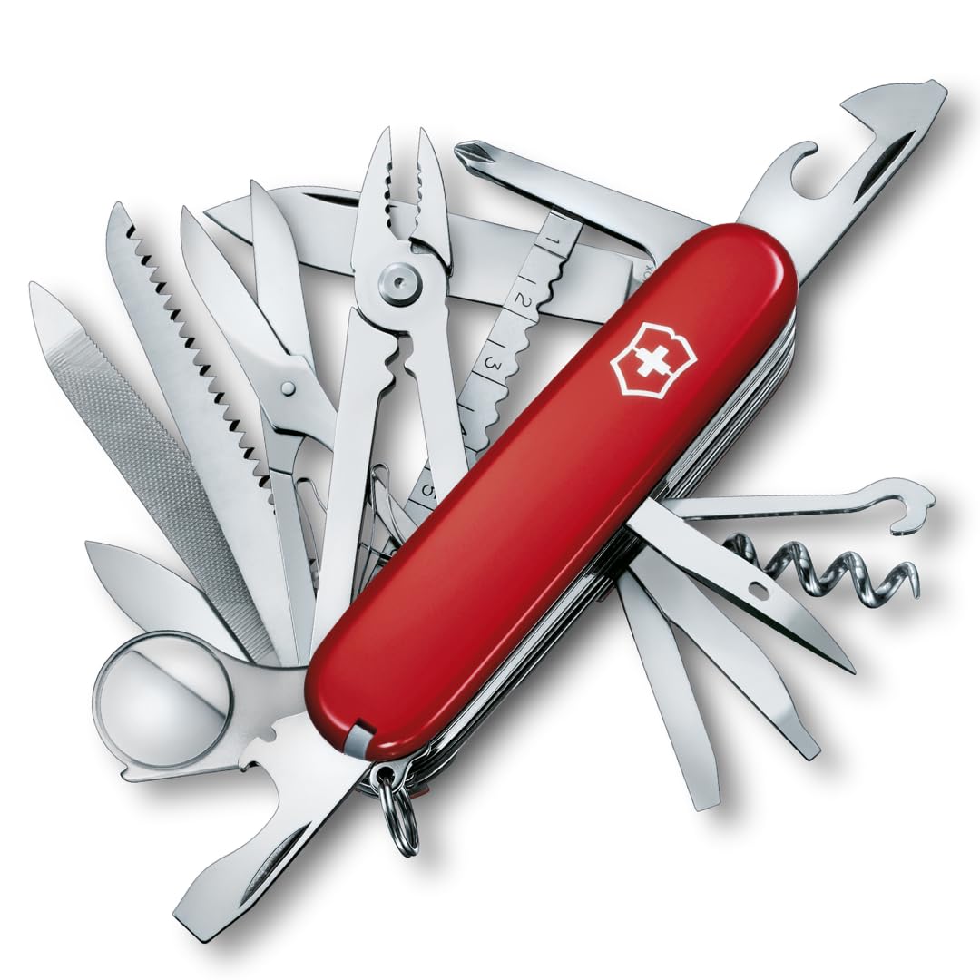 Victorinox Swiss Champ large blade, ready for quick outdoor tasks.