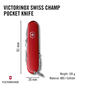 Victorinox Swiss Champ pliers with wire cutter for quick repairs.
