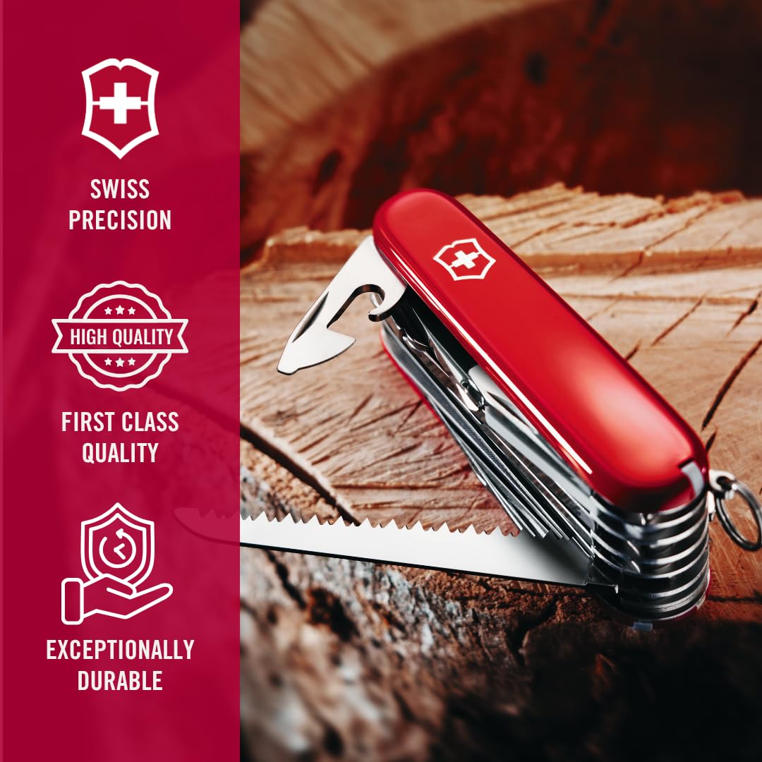 Victorinox Swiss Champ red compact pocket knife, a versatile everyday companion.