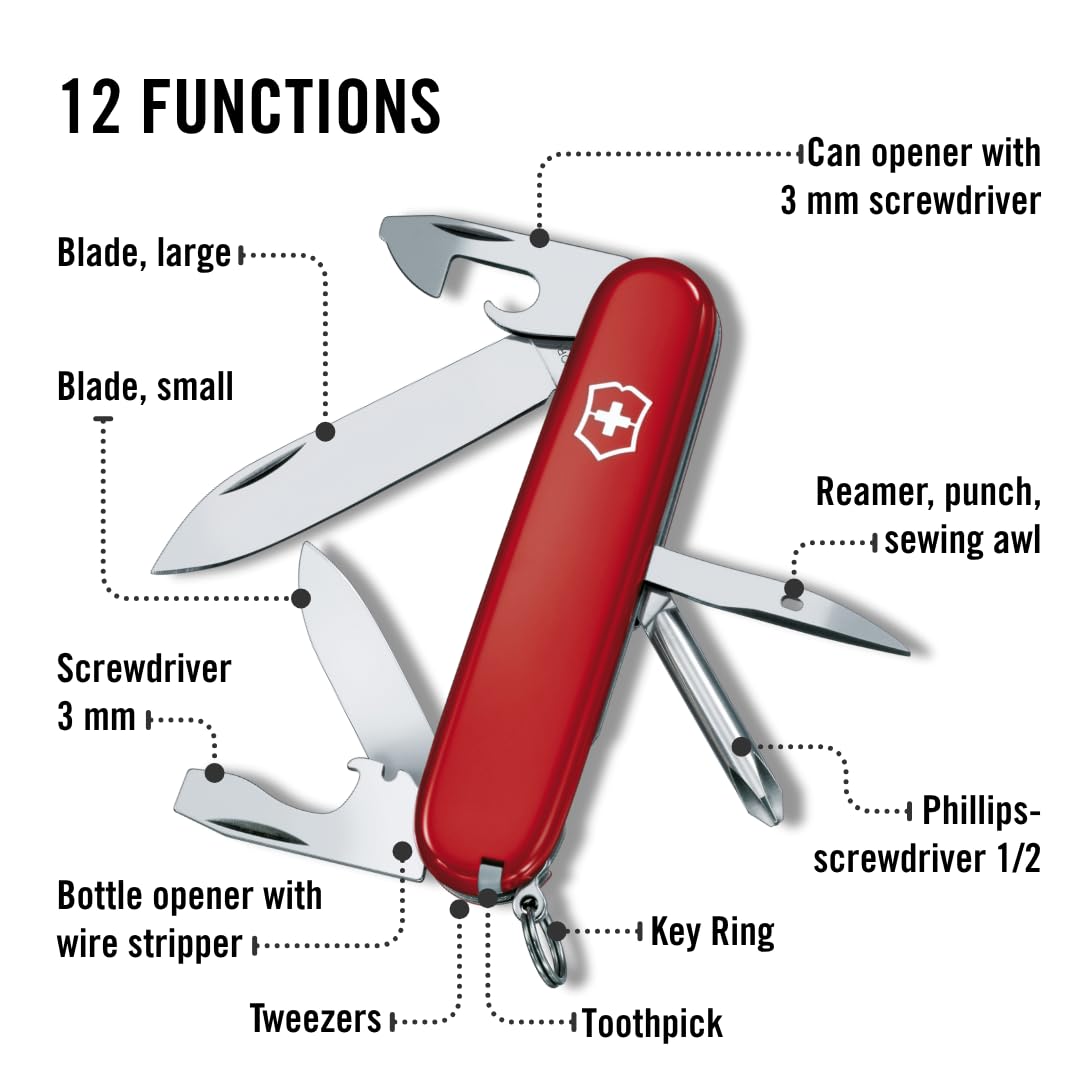 Victorinox Tinker attached to a key ring for portable access.