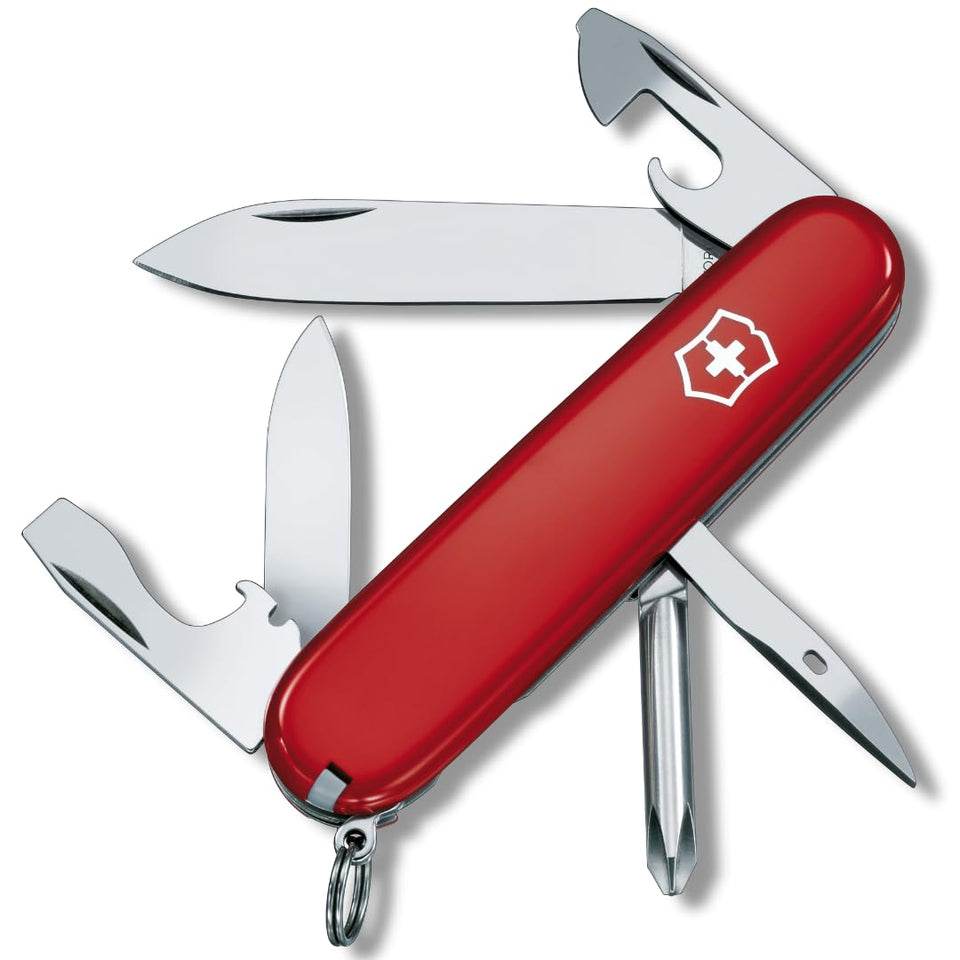 Victorinox Tinker pocket knife closed in red, compact everyday carry.