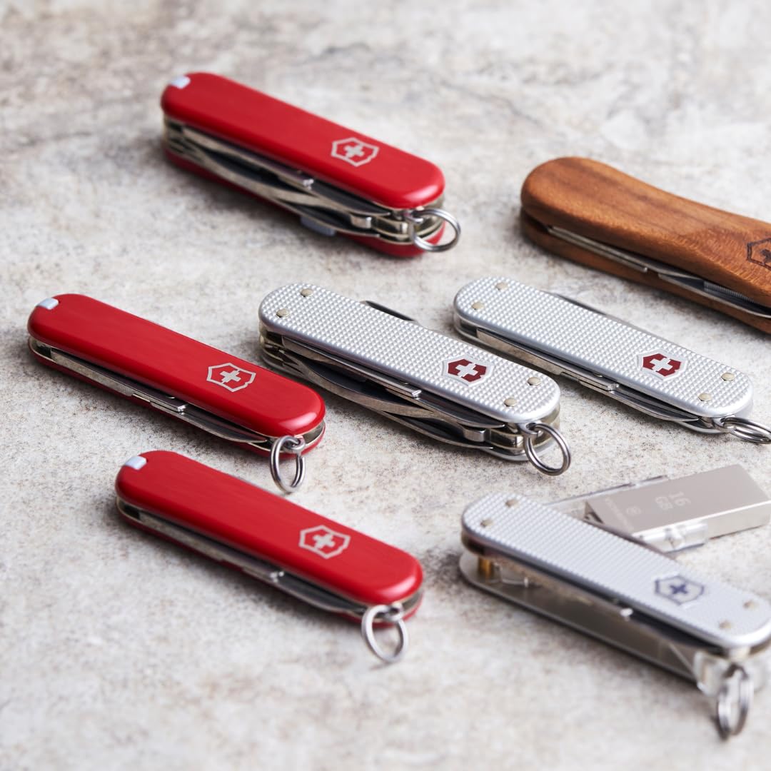 Victorinox Tinker with blade opened for quick cutting tasks.