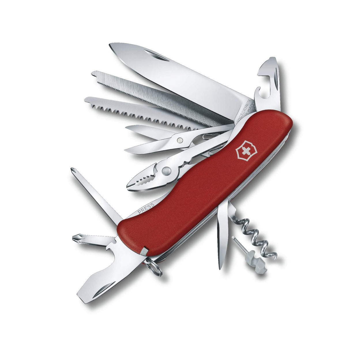 Victorinox Work Champ blade deployed for quick cutting tasks.