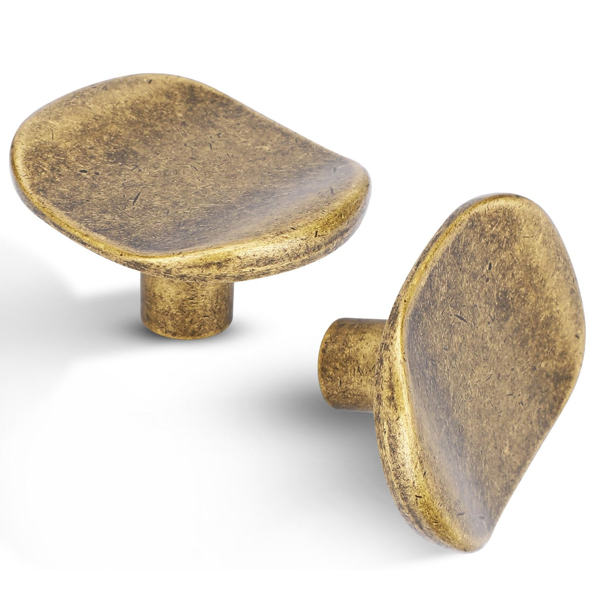 Vicycmc antique brass cabinet knob six-pack for durable rustic kitchen cabinet upgrades.