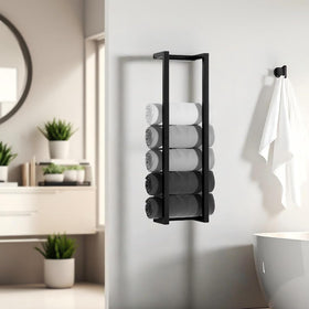 VIDA-ZONE space-saving wall-mounted towel rack ideal for compact bathrooms.