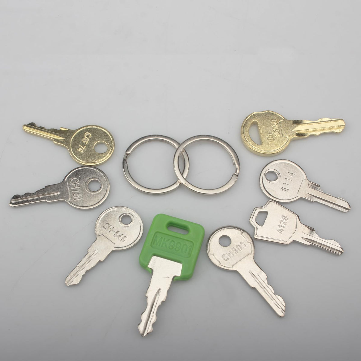 VIDABTE A126 key for electrical panel locks and selector switches used in testing.